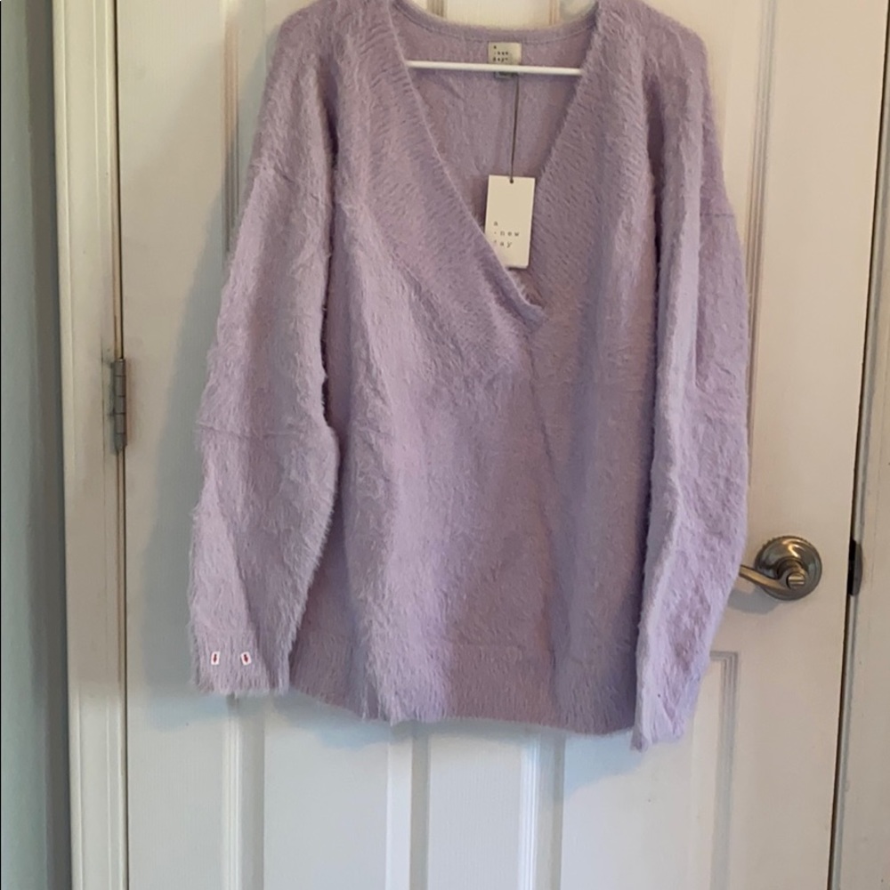 Fuzzy purple sweater